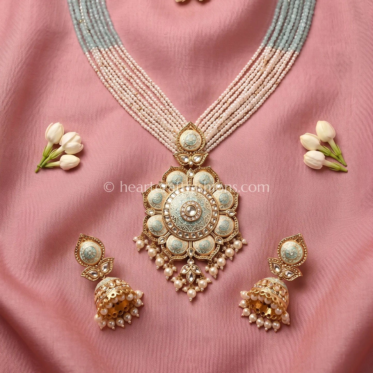 Mehrang Sunehri Kundan Meenakari Rani Haar Set