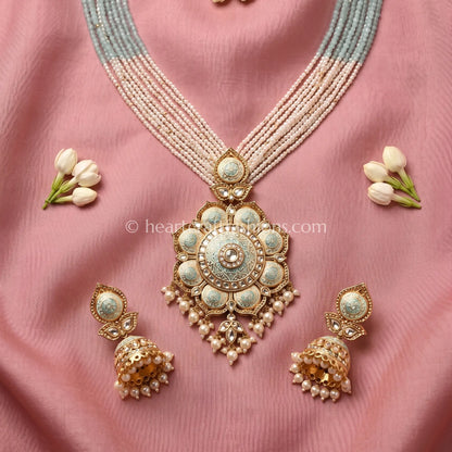 Mehrang Sunehri Kundan Meenakari Rani Haar Set