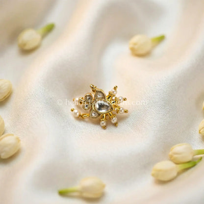 Mini Polki Pearl Stud Nath