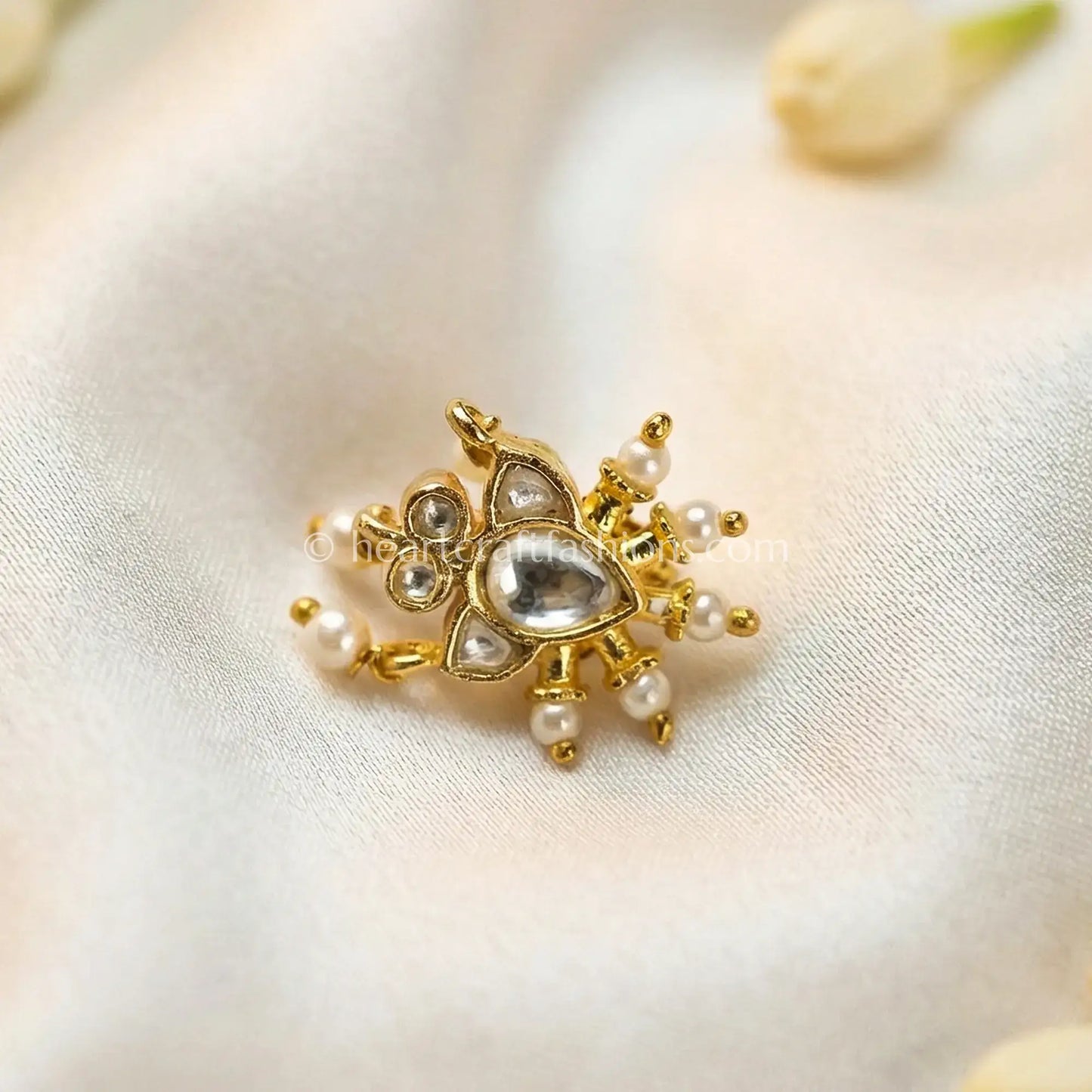 Mini Polki Pearl Stud Nath