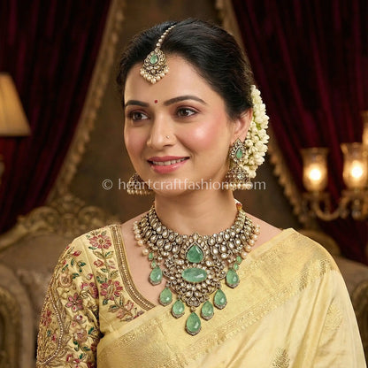 Mint Noor Sunehari Kundan Set