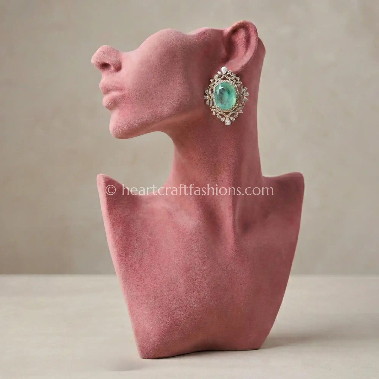 Mint Green Doublet Halo Stud Earrings