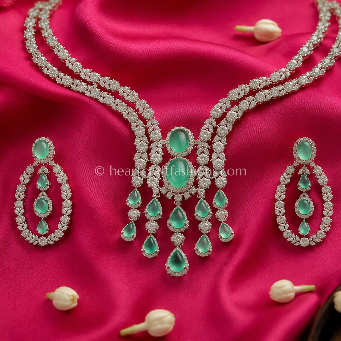 Mint Green Waterfall Y-Necklace Set