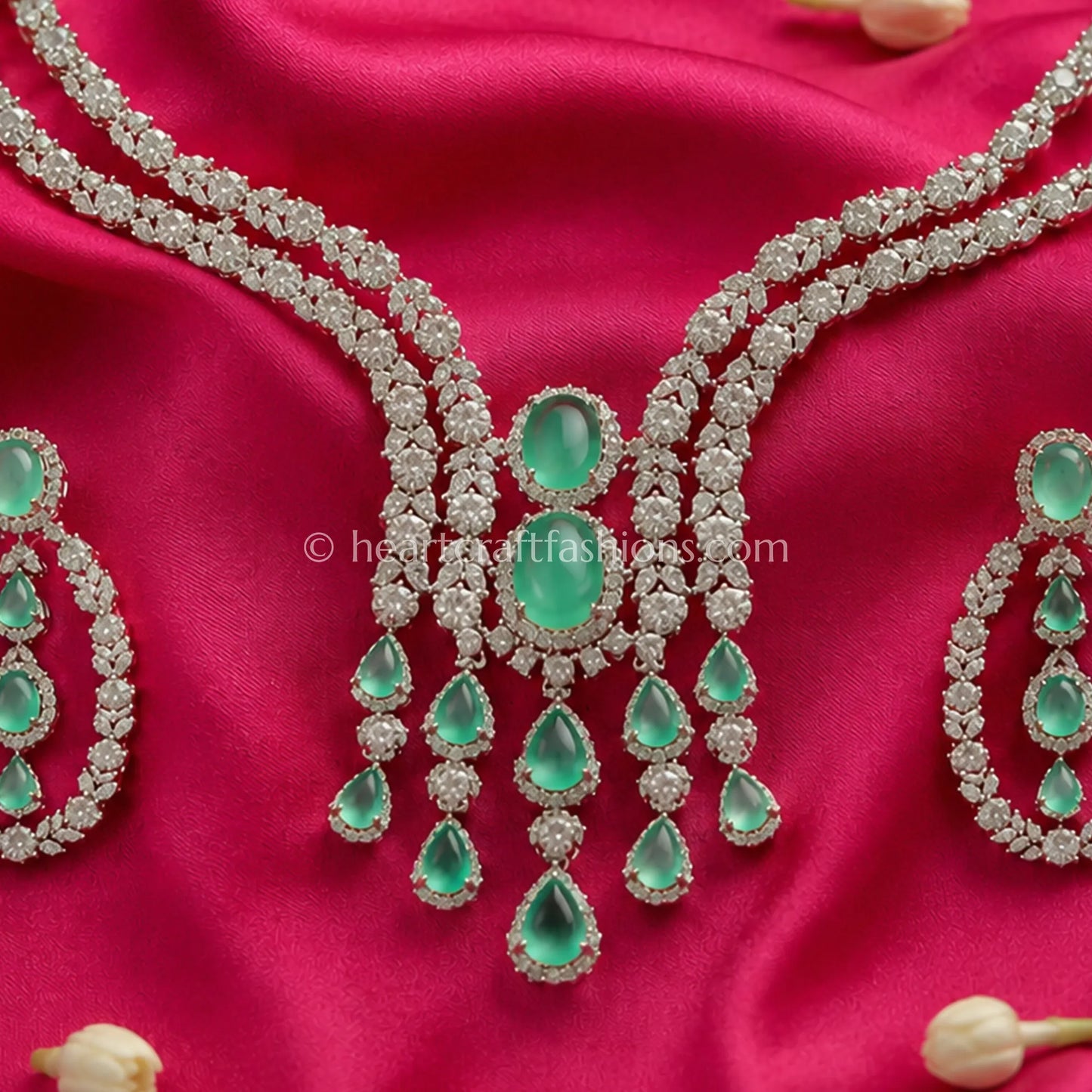 Mint Green Waterfall Y-Necklace Set
