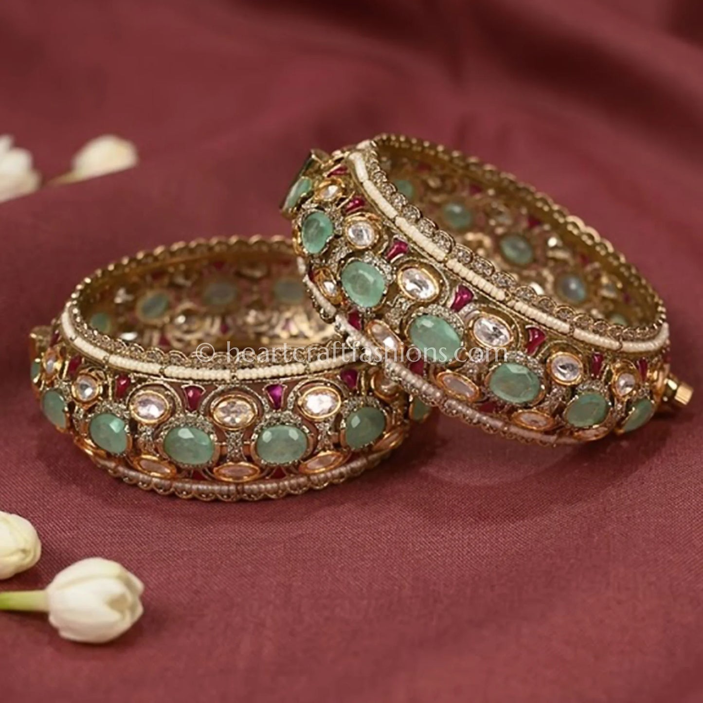 Mint Green Doublet Sunehri Kundan Patla