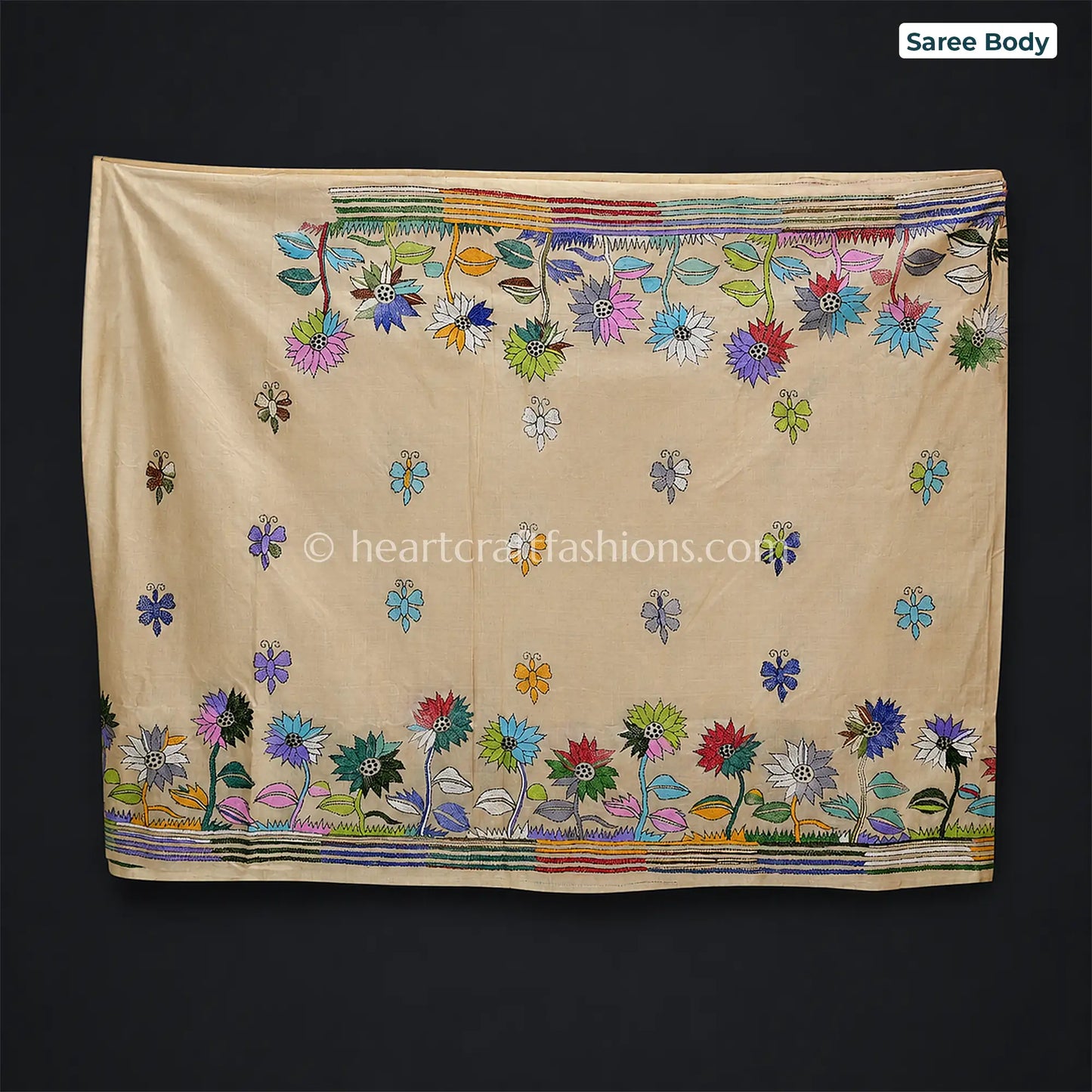 Mithi Tota Kalkata Gachi Tussar Kantha Handloom Saree