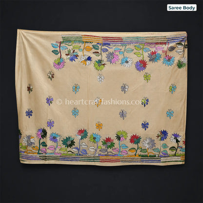 Mithi Tota Kalkata Gachi Tussar Kantha Handloom Saree