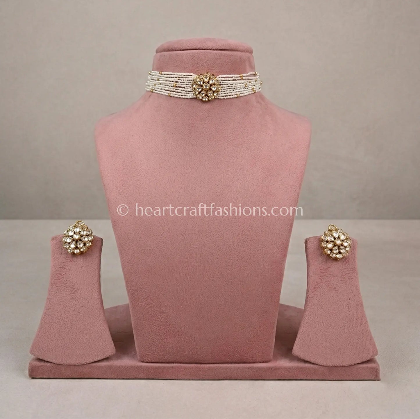 Moissanite Polki Phool choker set
