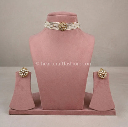 Moissanite Polki Phool choker set