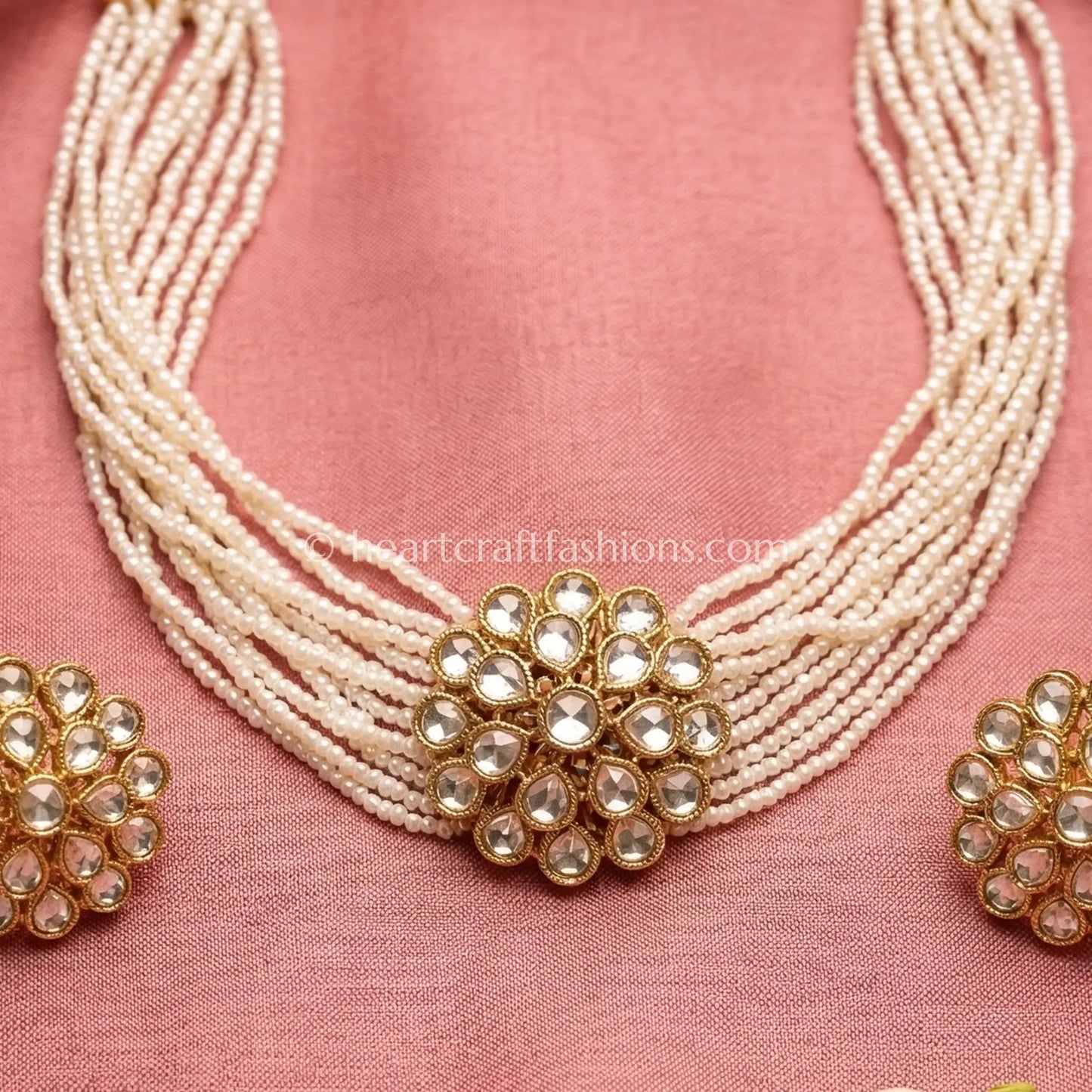 Moissanite Polki Phool choker set