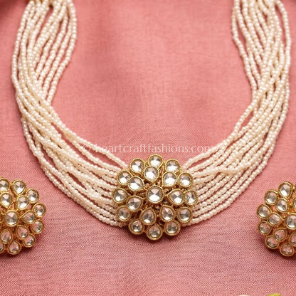 Moissanite Polki Phool choker set