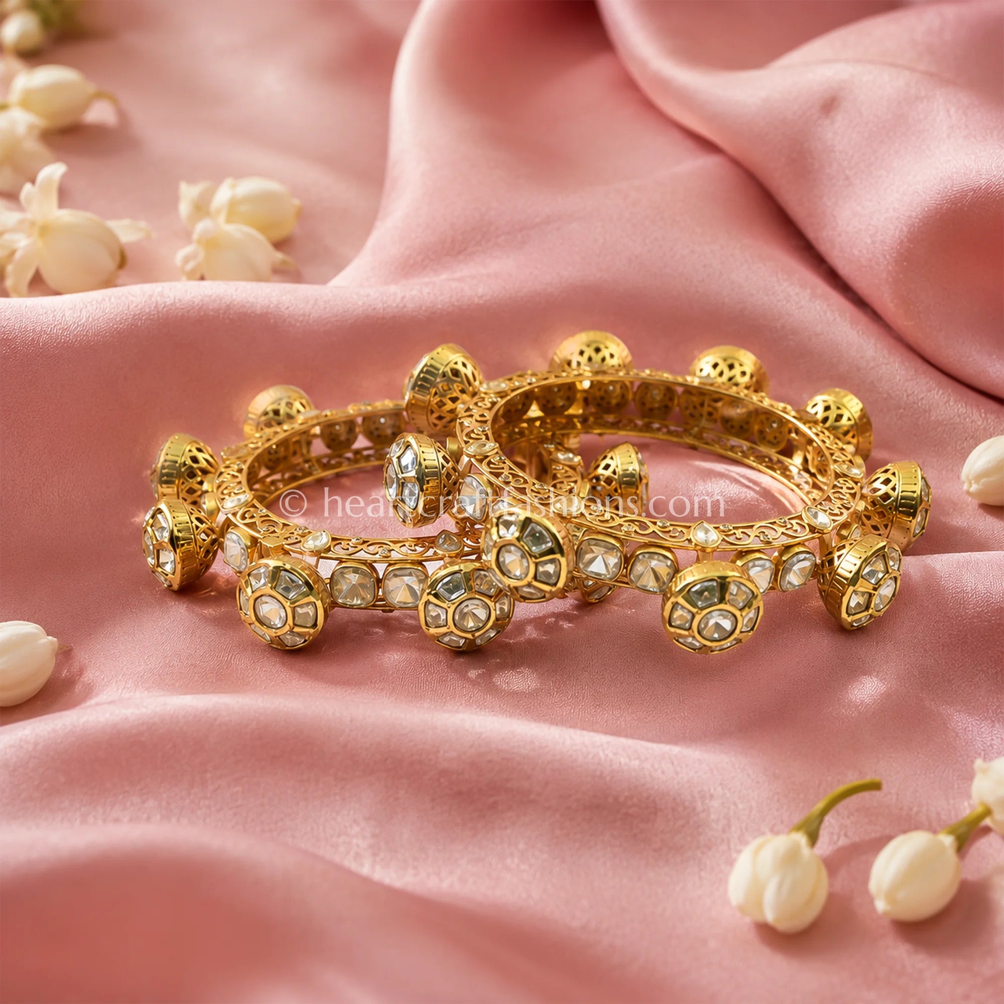 Moissanite Polki Pacheli Kada Set