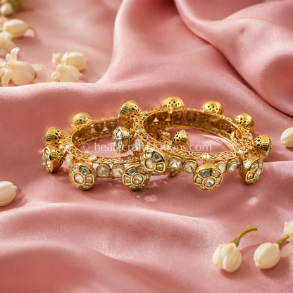 Moissanite Polki Pacheli Kada Set