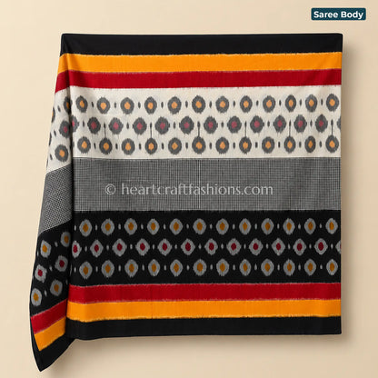 Multicolor Ikat Pattern Mercerized Cotton Saree
