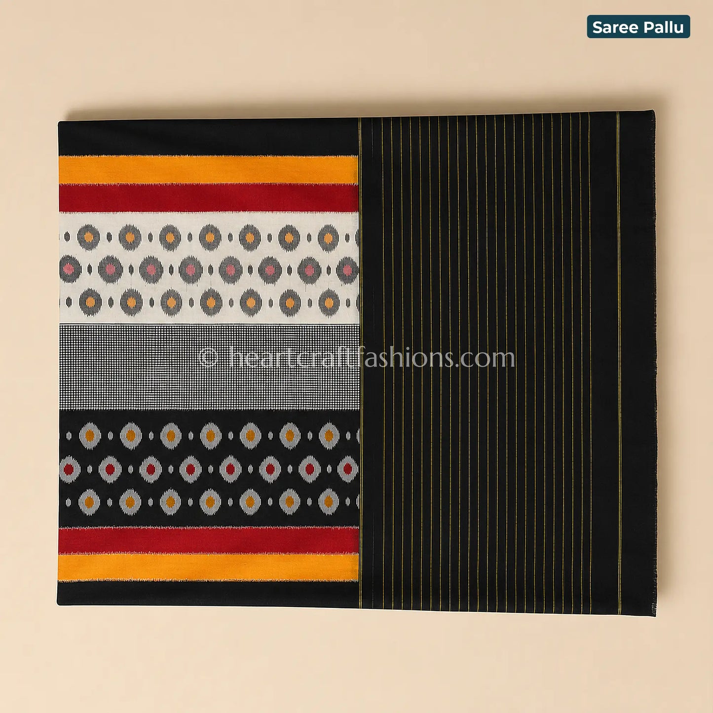 Multicolor Ikat Pattern Mercerized Cotton Saree