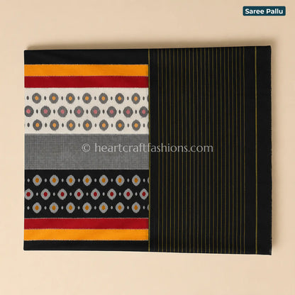 Multicolor Ikat Pattern Mercerized Cotton Saree