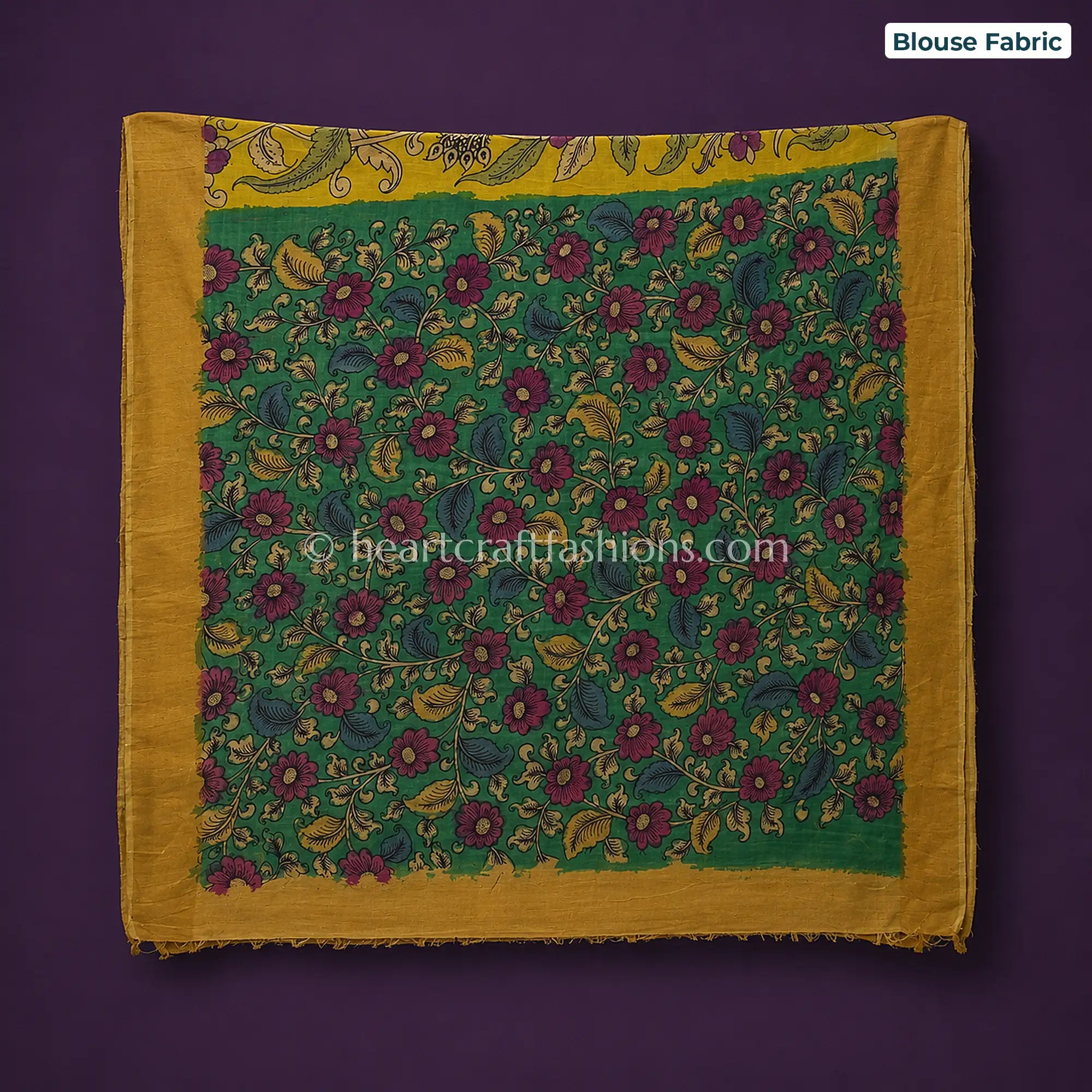 Mustard Yellow Multicolor Peacock Kalamkari Bangalore Silk Saree