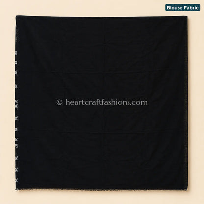 Mustard & Black Ikat Mercerized Cotton Saree