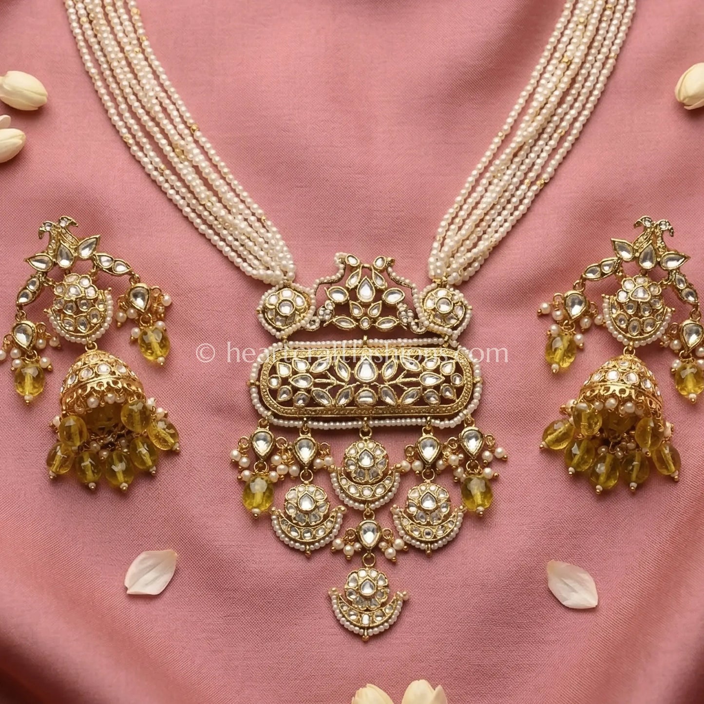 Noorika Pearl Kundan Rajputana Statement Haar