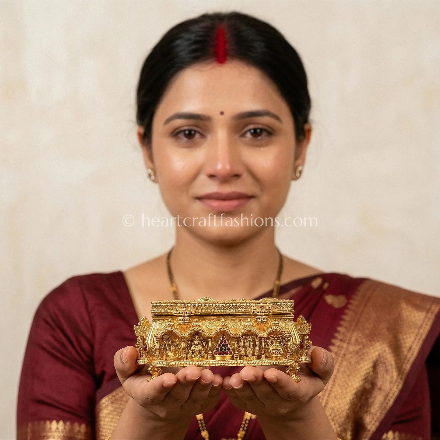 Navdevi Heritage Sindoor Box (Goddess Motifs)