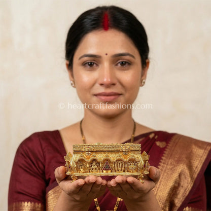 Navdevi Heritage Sindoor Box (Goddess Motifs)