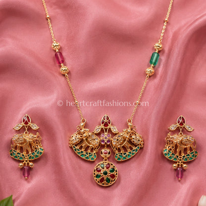 Navrang Amrapali Elephant Pendant Set