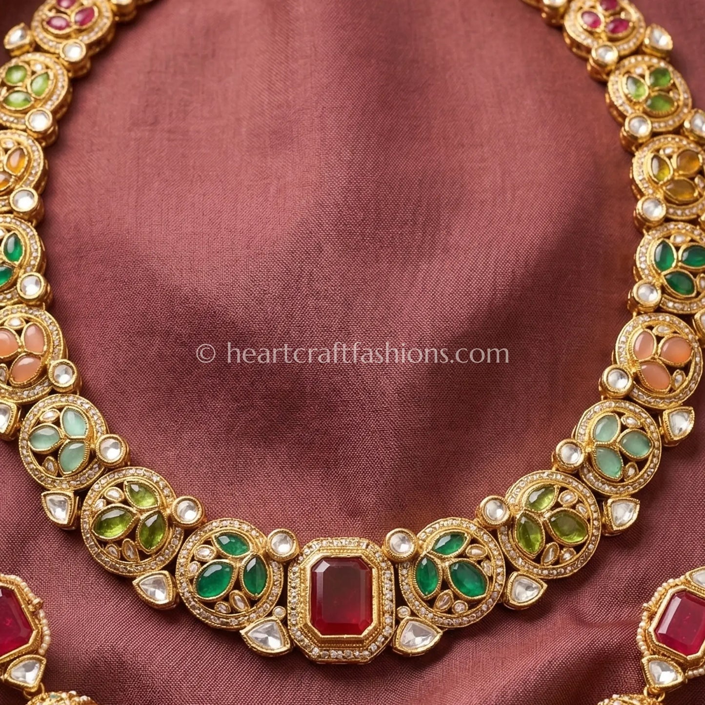 Navratna Moissanite Polki Choker Set