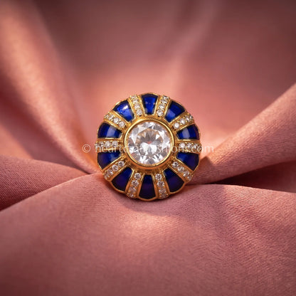 Neeljyoti Sunehri Kundan Ring