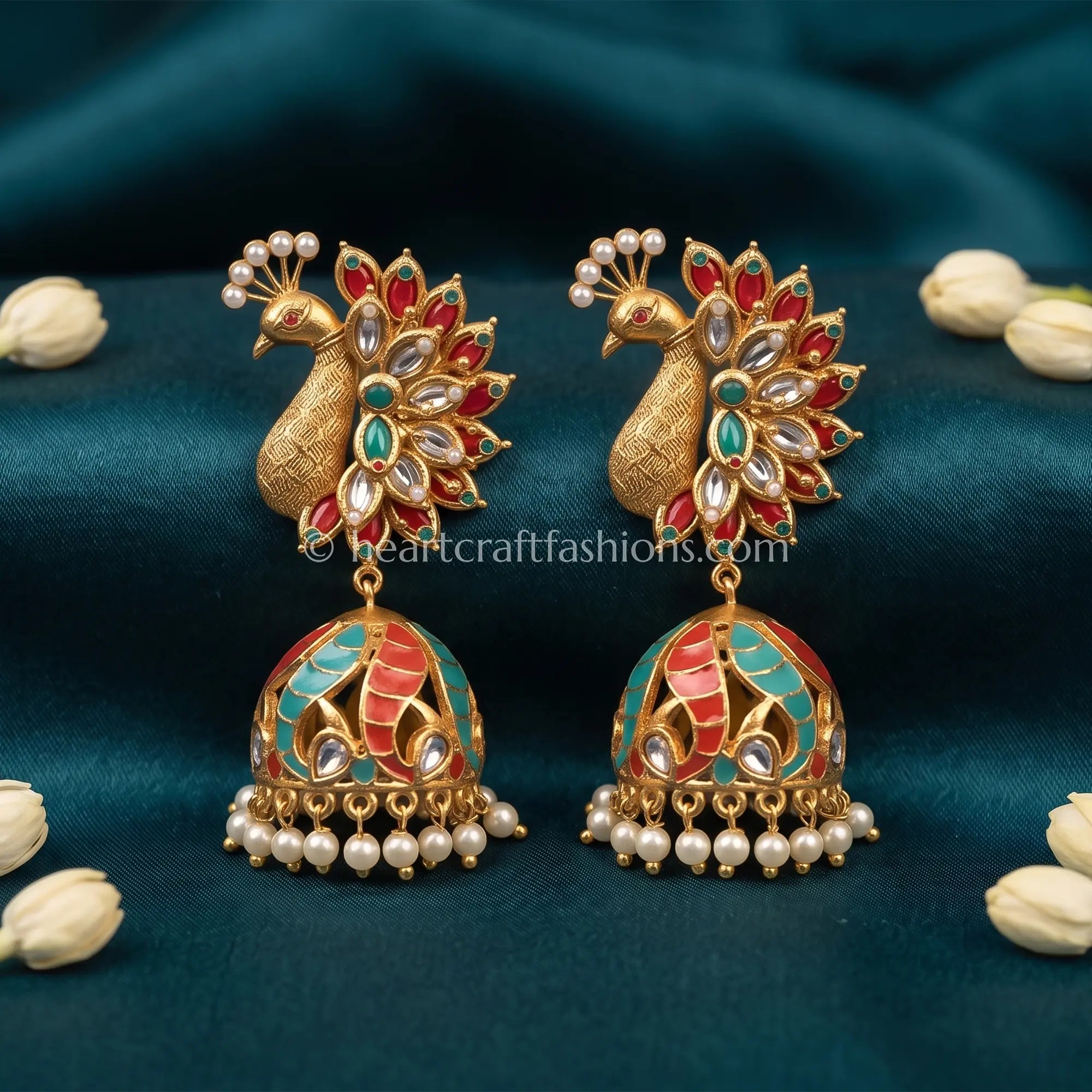 Neelmayuri Amrapali Peacock Jhumkas