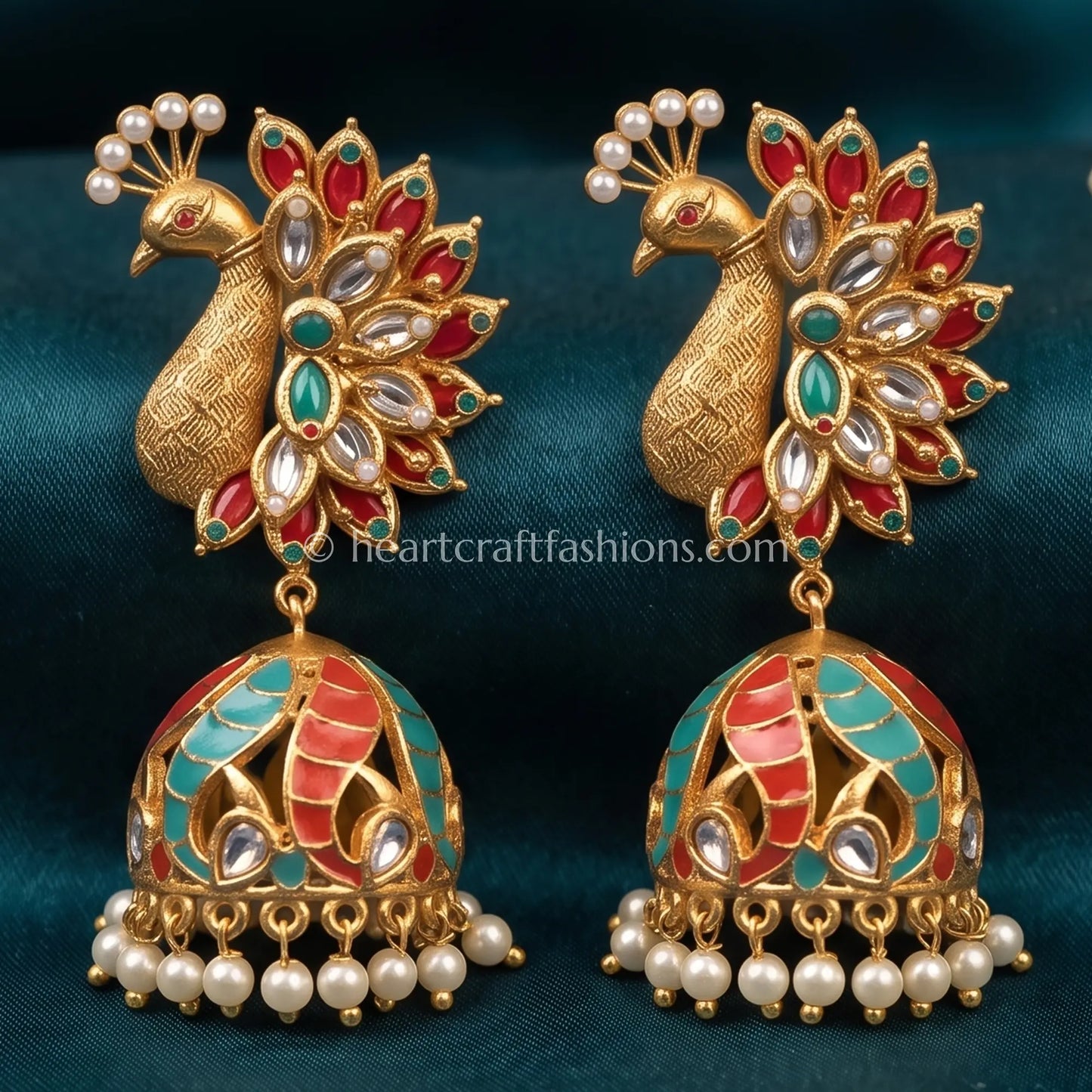 Neelmayuri Amrapali Peacock Jhumkas