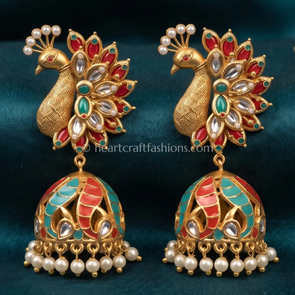 Neelmayuri Amrapali Peacock Jhumkas