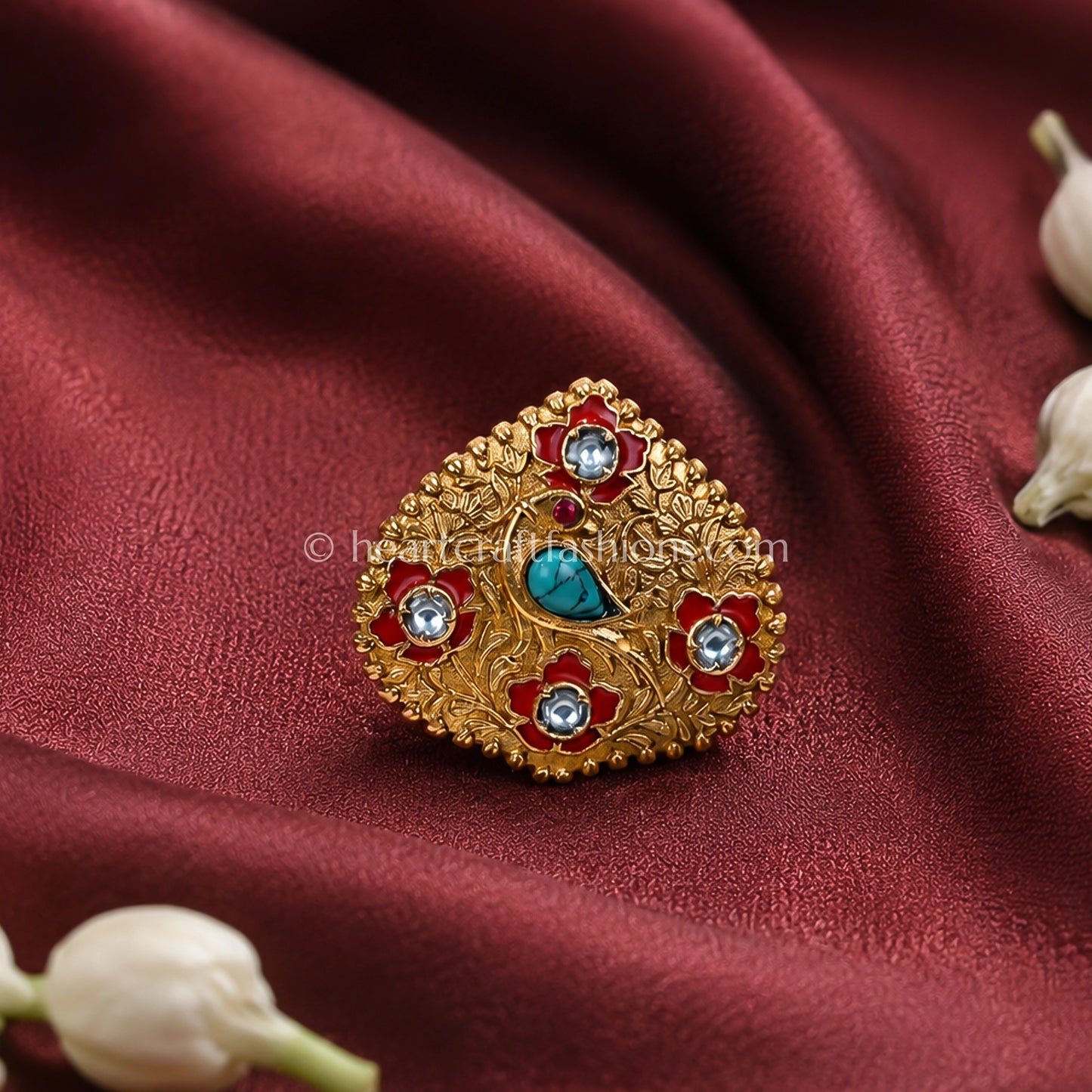 Neeltara Meenakari Polki Ring