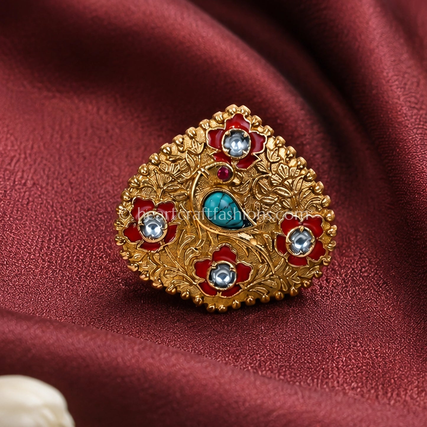 Neeltara Meenakari Polki Ring