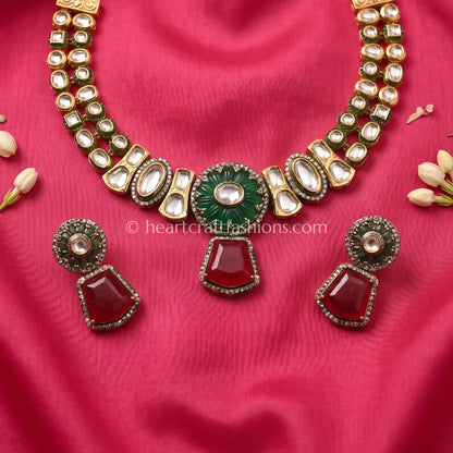 Noor-e-Rang Polki doublet Choker Set