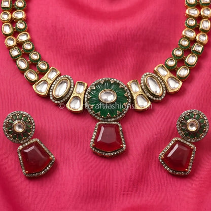 Noor-e-Rang Polki doublet Choker Set