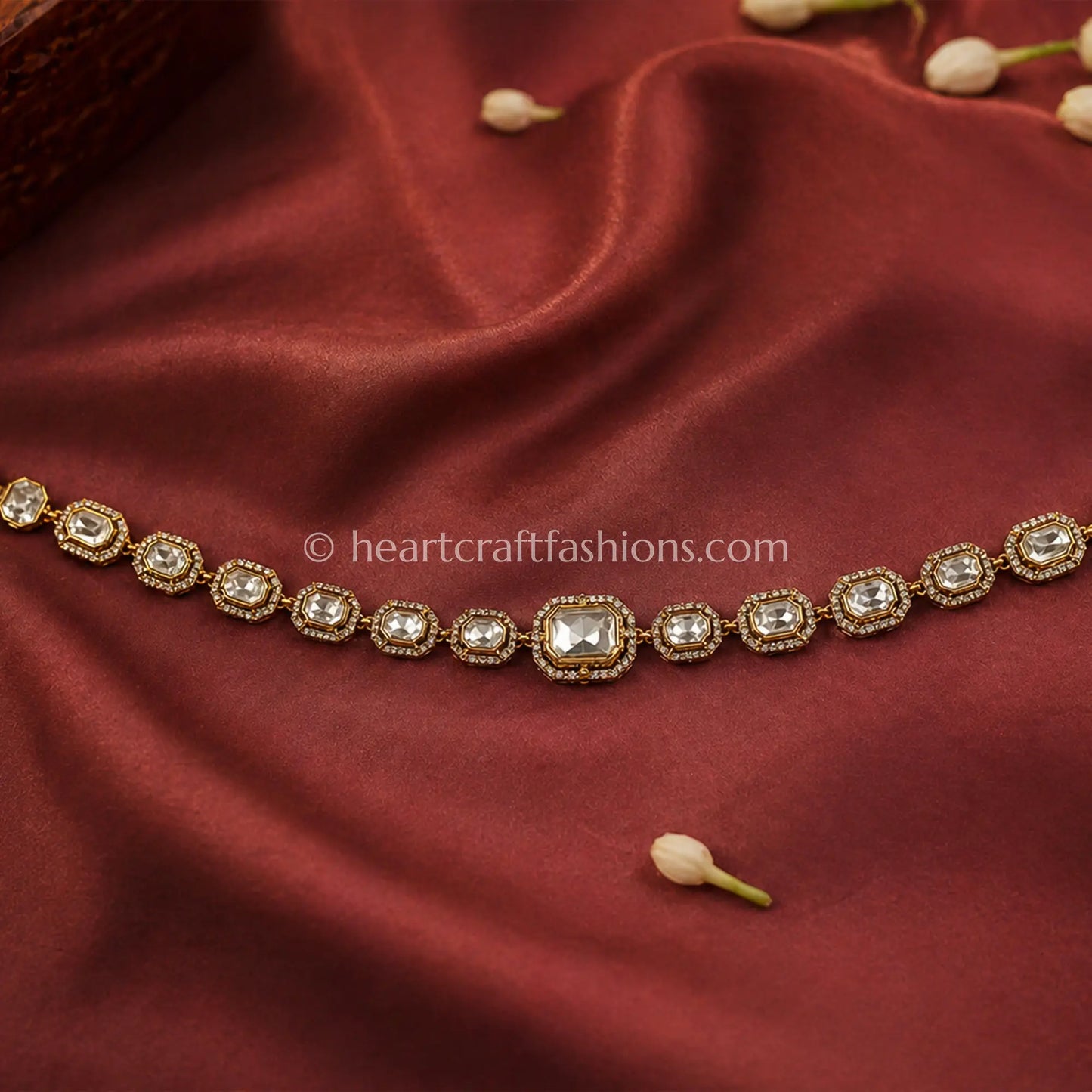 Noor Crystal Moissanite Polki Sheesh Patti