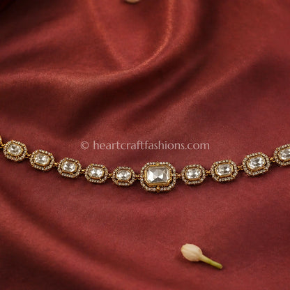 Noor Crystal Moissanite Polki Sheesh Patti