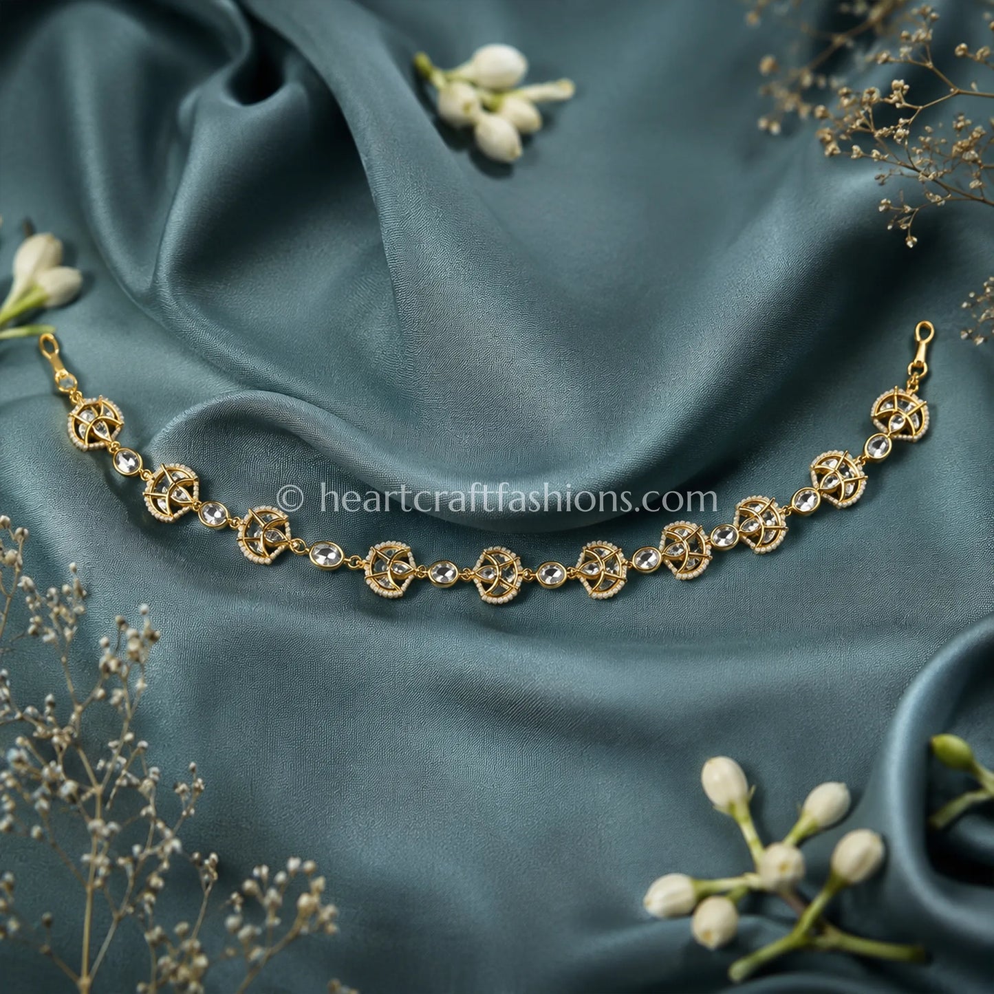 Noor Crystal Sunehri Kundan Sheesh Patti