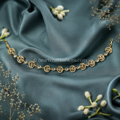 Noor Crystal Sunehri Kundan Sheesh Patti