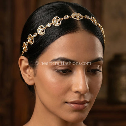 Noor Crystal Sunehri Kundan Sheesh Patti