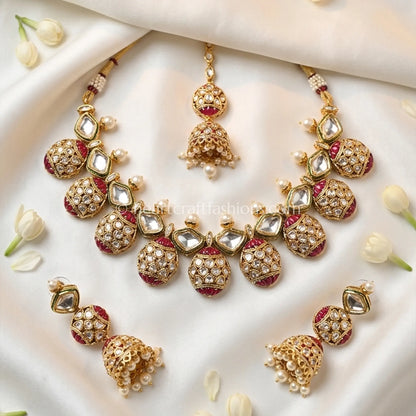 Noor Heart AC Kundan Necklace Set
