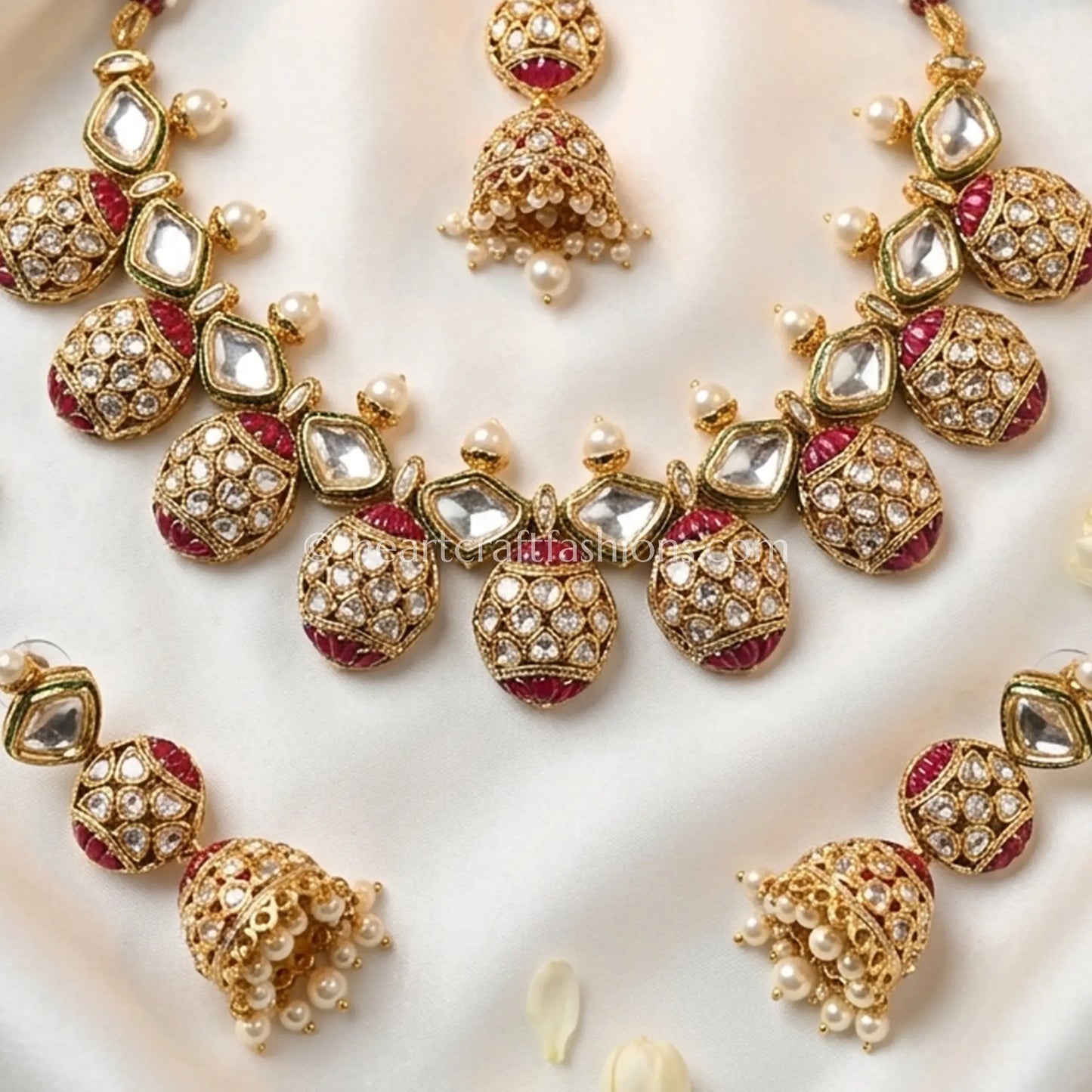 Noor Heart AC Kundan Necklace Set