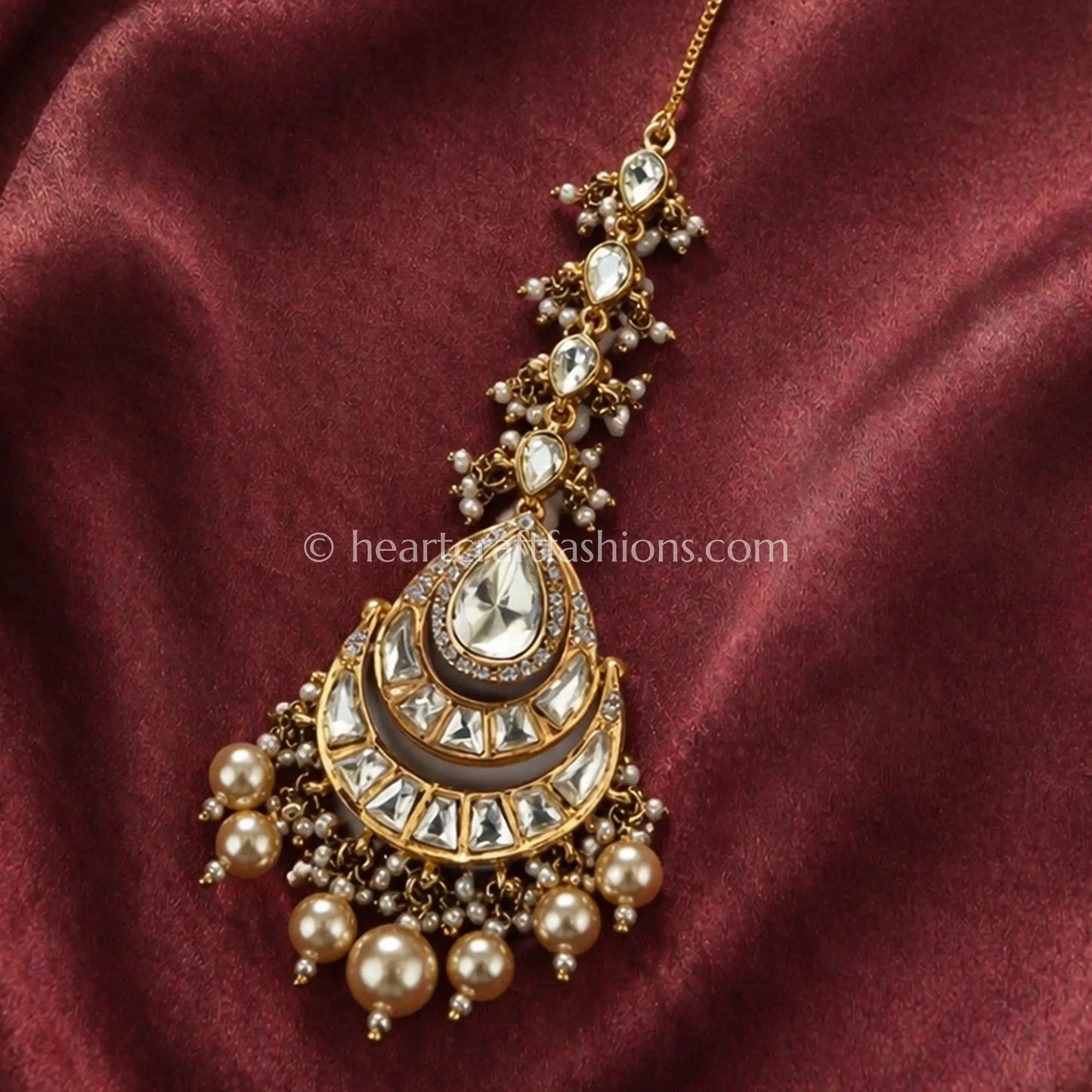Noor Moissanite Polki Maang Tikka