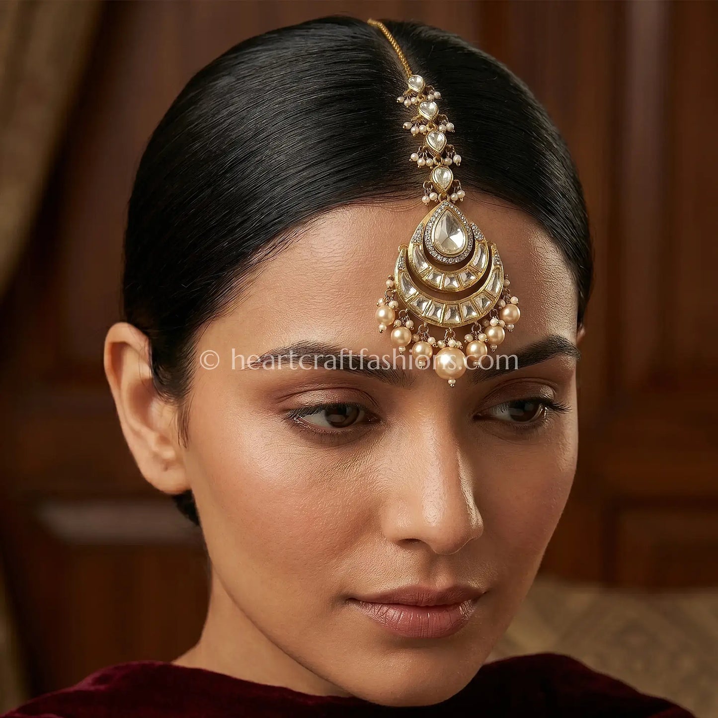 Noor Moissanite Polki Maang Tikka