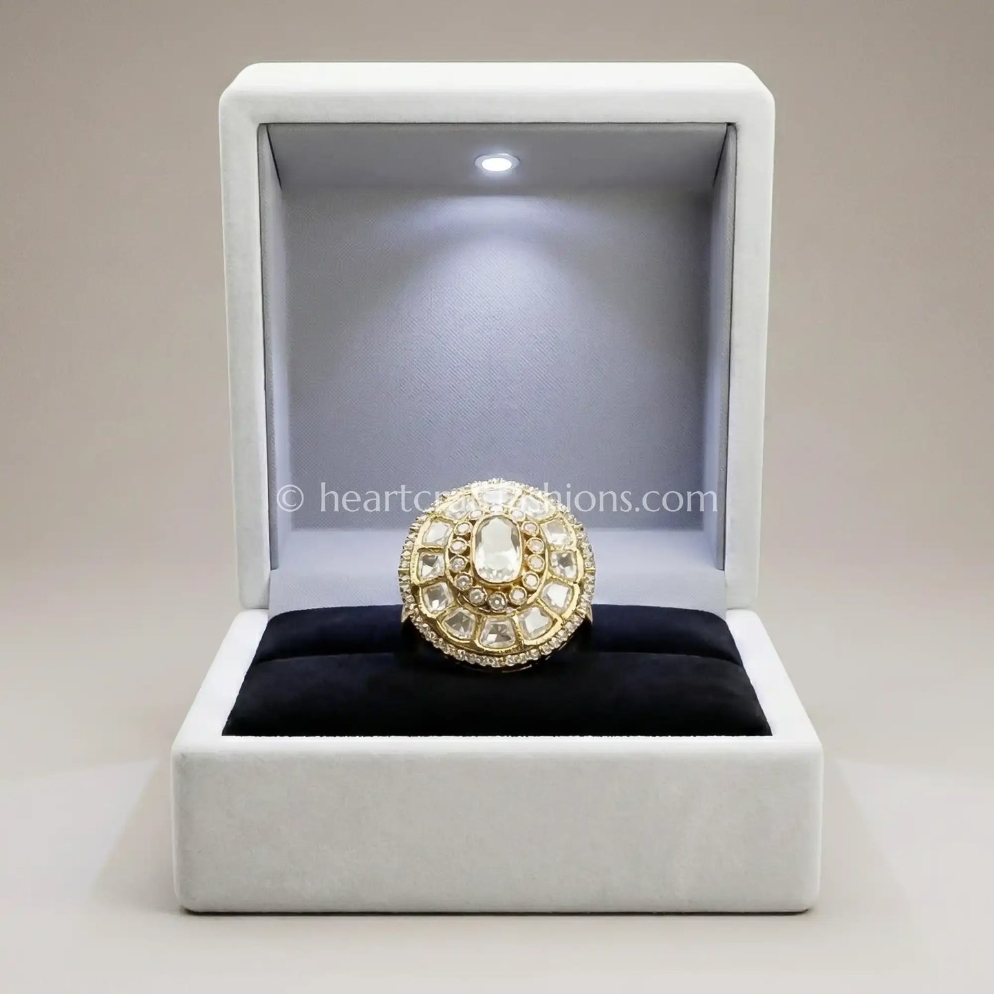 Noor Classic Moissanite Polki Ring