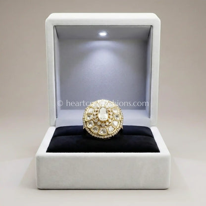 Noor Classic Moissanite Polki Ring