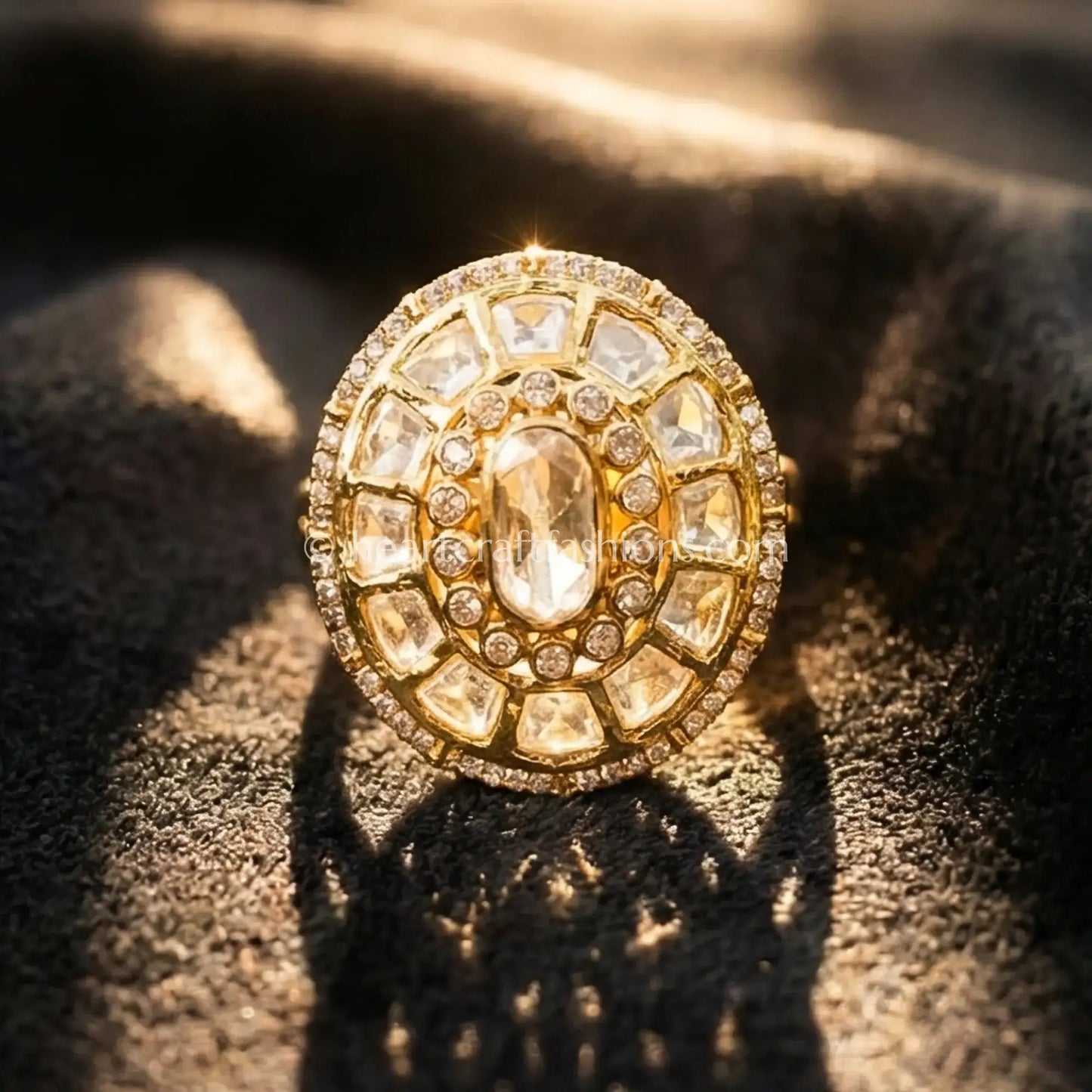 Noor Classic Moissanite Polki Ring