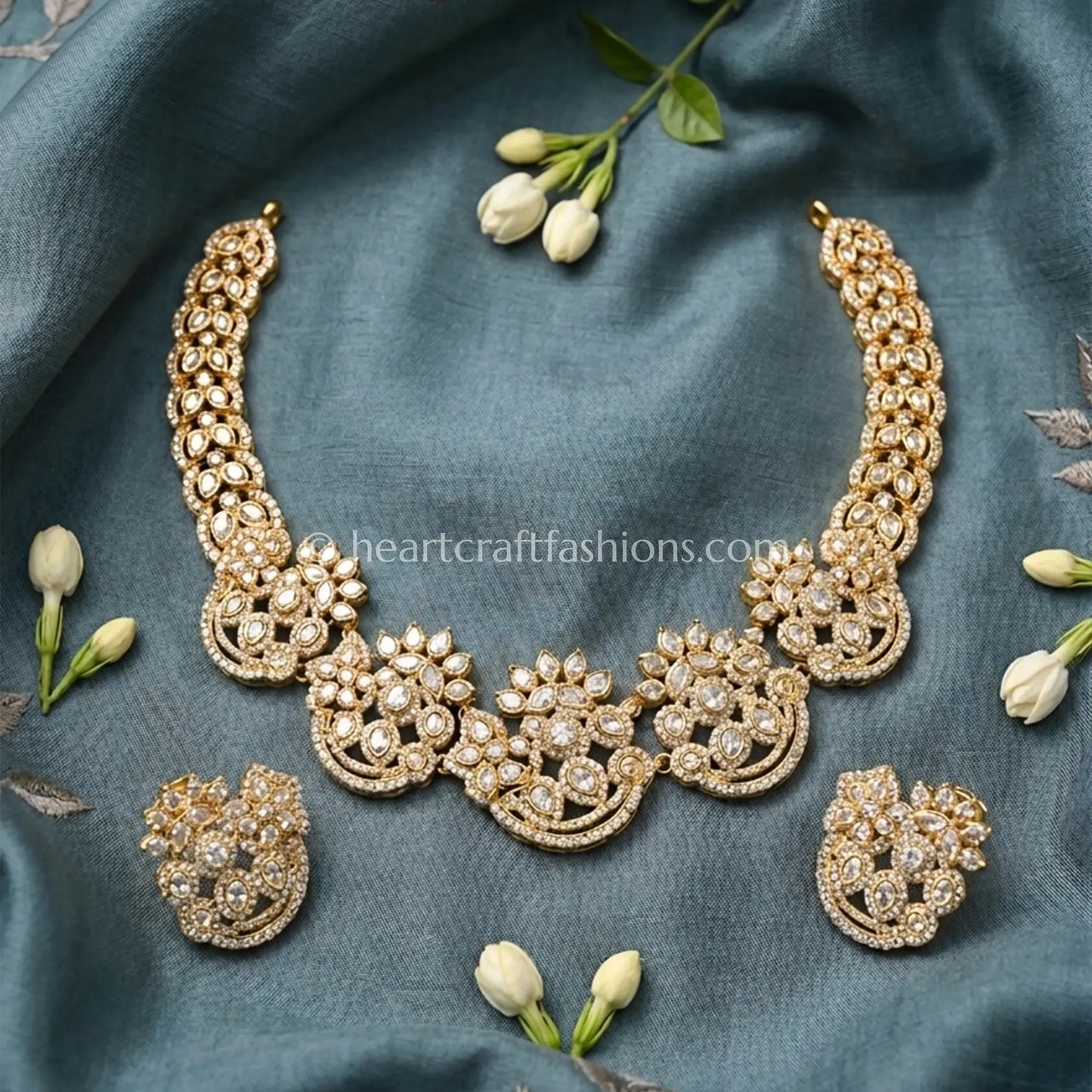 Noor Rajputana Polki Pearl Necklace Set
