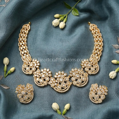 Noor Rajputana Polki Pearl Necklace Set