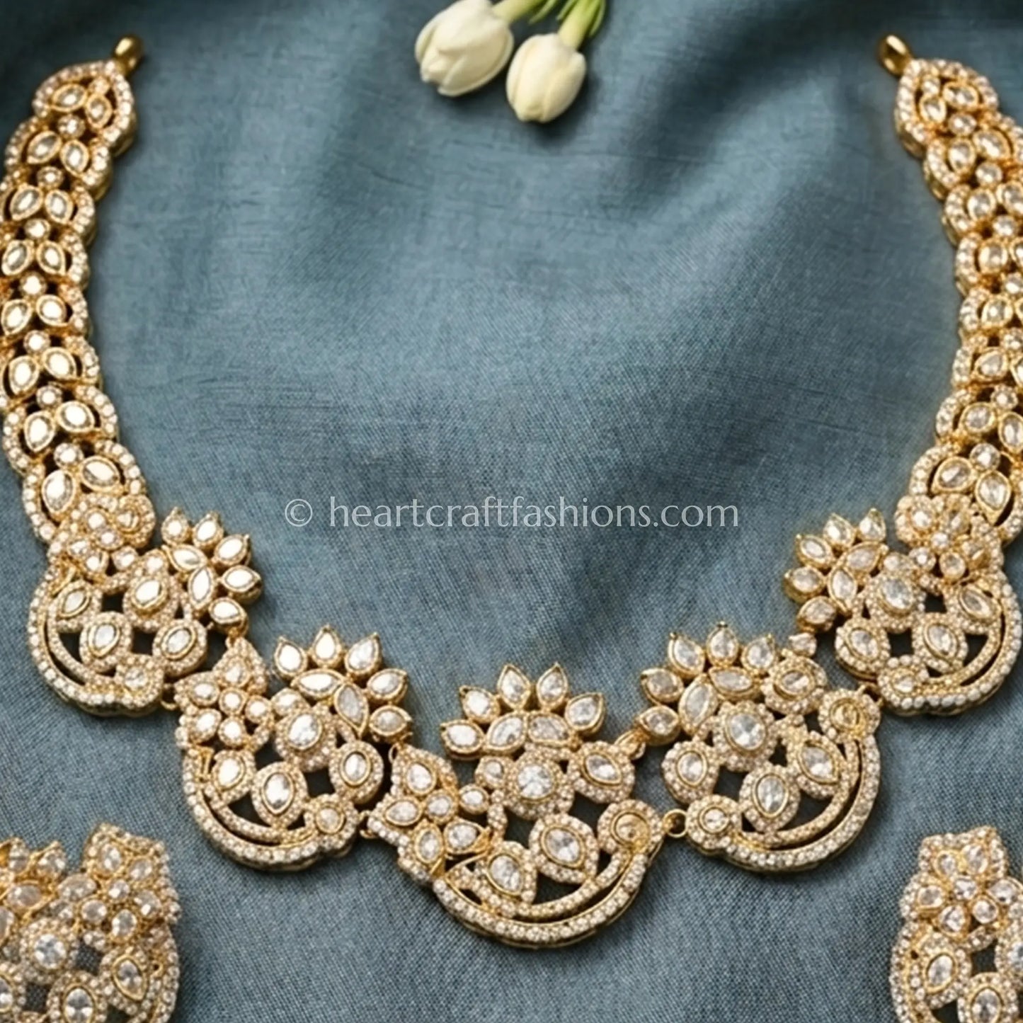 Noor Rajputana Polki Pearl Necklace Set